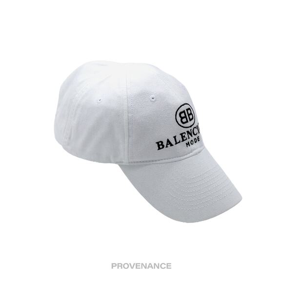 🔴 Balenciaga BB Logo Mode Embroidered Cap Hat - White - Picture 3 of 9